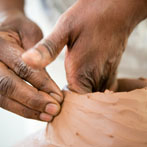 Magdalene Odundo in her studio in Farnham 2016